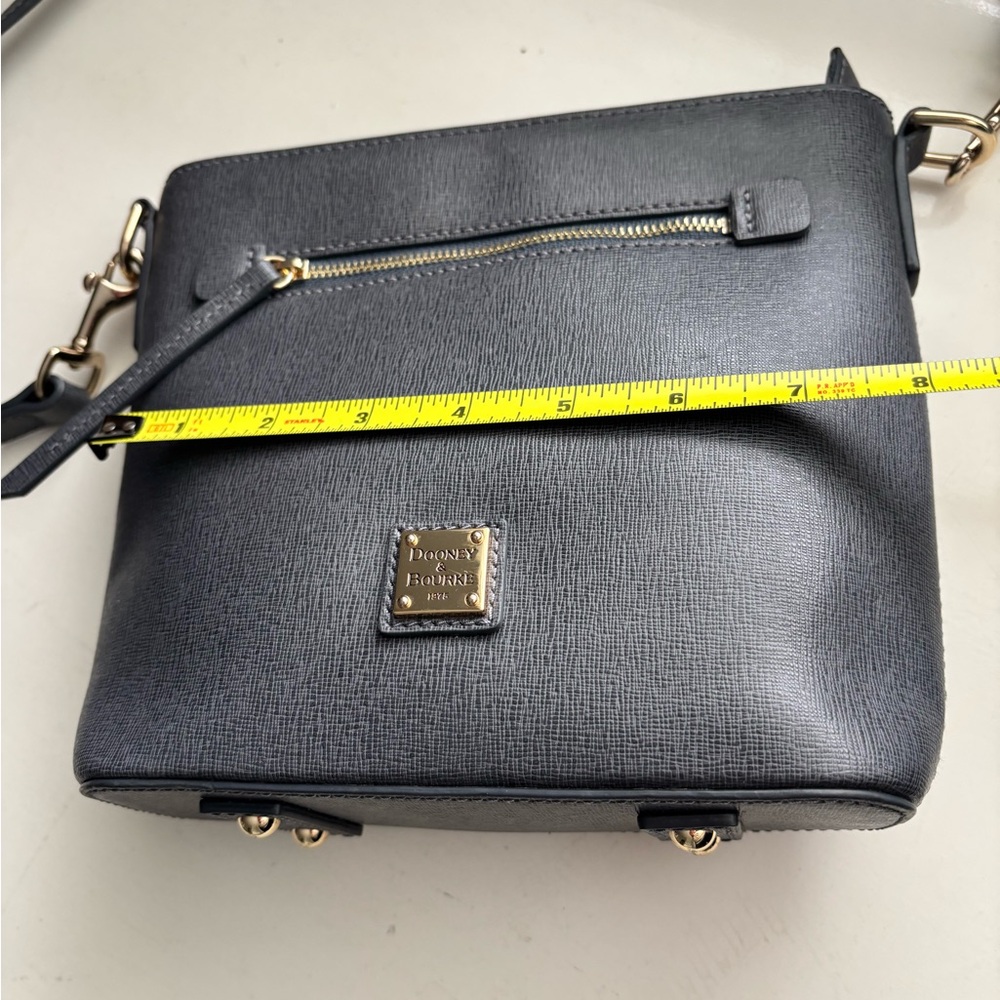 Dooney & Bourke dark gray Saffiano Crossbody with Gold Hardware - Picture 4 of 9